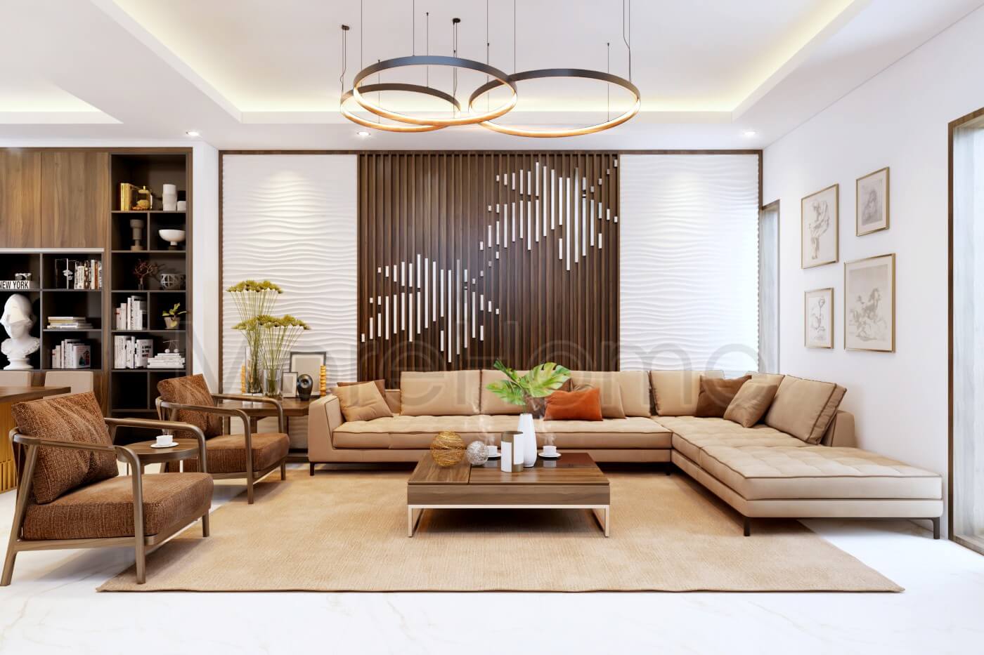 Thiết kế nội thất gỗ đẹp cho phòng khách sang trọng hút mắt khi bước vào cửa nhà Thiết kế phòng khách nhà phố