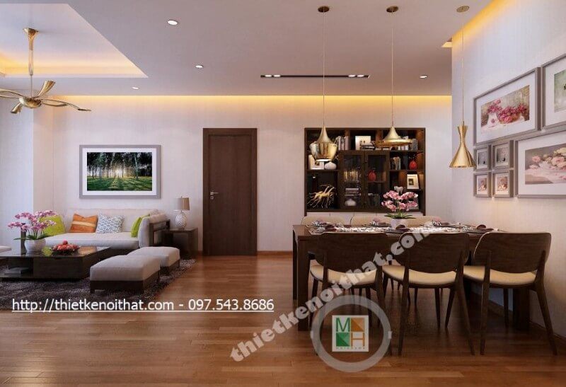 Trang trí nội thất phòng ăn chung cư phong cách hiện đại