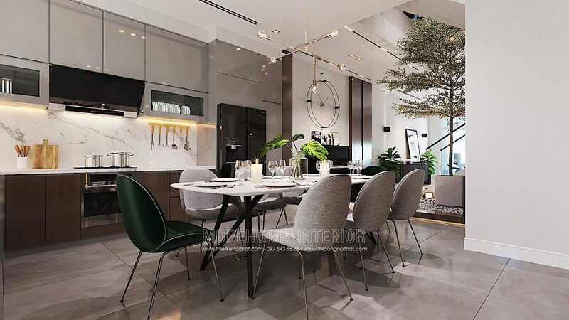 Hệ tủ bếp gỗ công nghiệp mang đến vẻ đẹp đẳng cấp cho không gian sống gia chủ.
