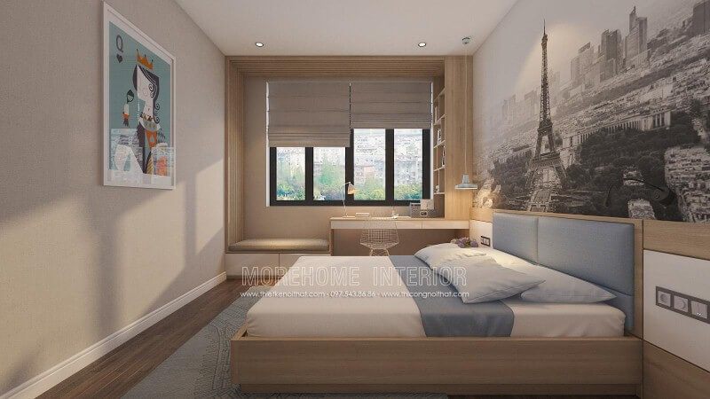 Chúng ta nên bố trí nội thất phòng ngủ với mục đích tập trung vào công năng từ góc làm việc, học tập và giảm thiểu các chi tiết không cần thiết như tivi. Thay vào đó, chúng ta có thể treo tranh trang trí nghệ thuật để làm cho phòng ngủ trở nên đẹp mắt hơn.